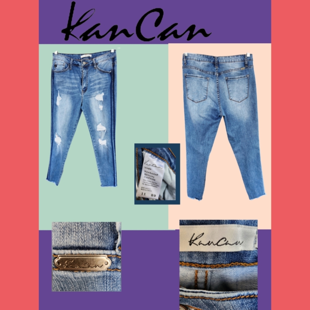 KANCAN LOS ANGELES ESTILO DISTRESSED DESTROYED DESIGNER JEANS SIZE 11/29